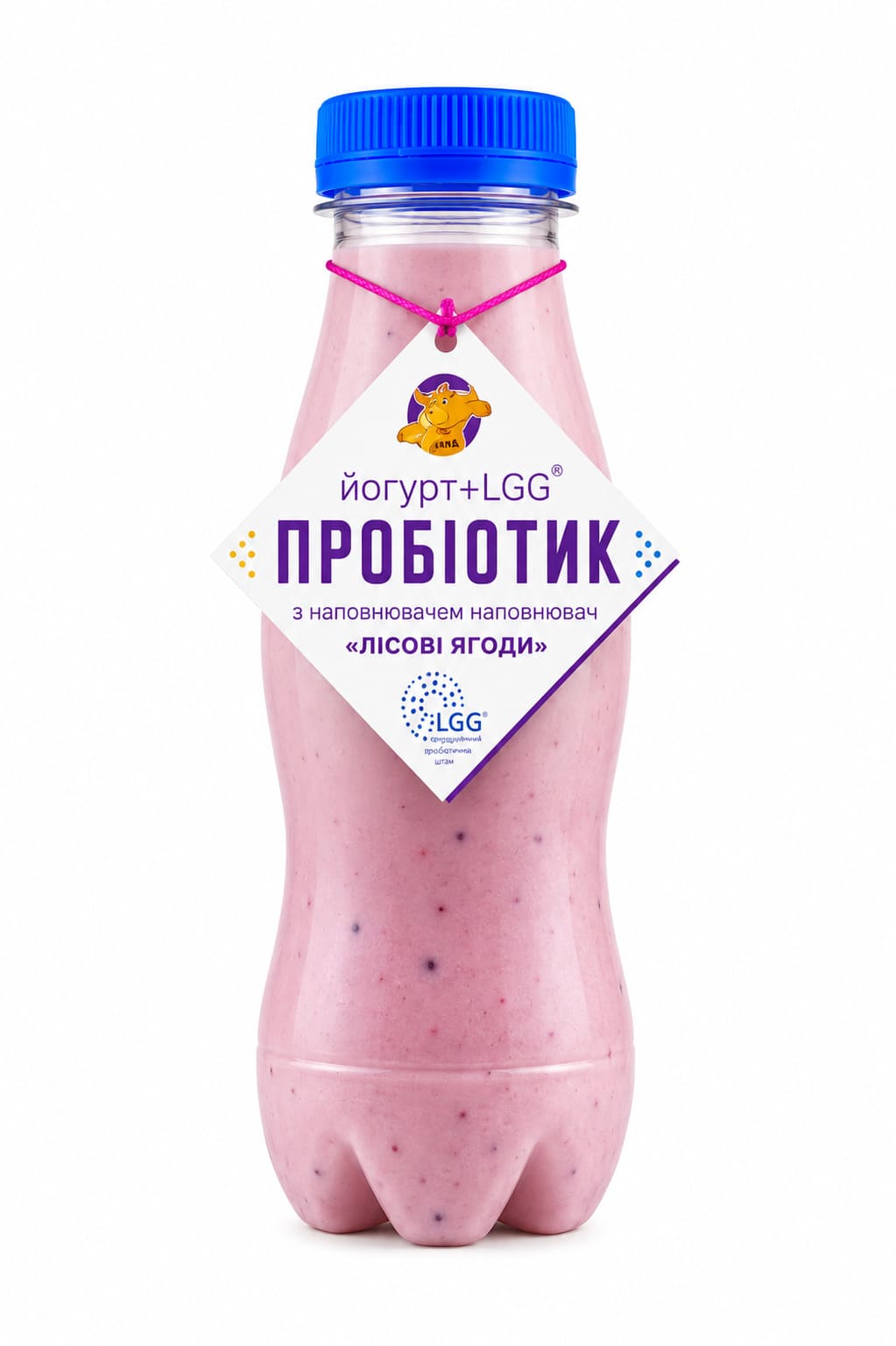 Йогурт+LGG 2,5% жиру з наповнювачем "Лісові ягоди", ТМ "АМА", пляшка 300 г